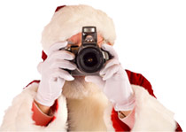 santa with a camera