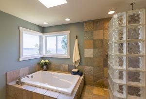 Decorative Glass Windows Offer Increased Privacy - bathroom